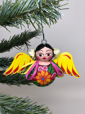 Open image in slideshow, Gordita Angel Paper Mache Ornament

